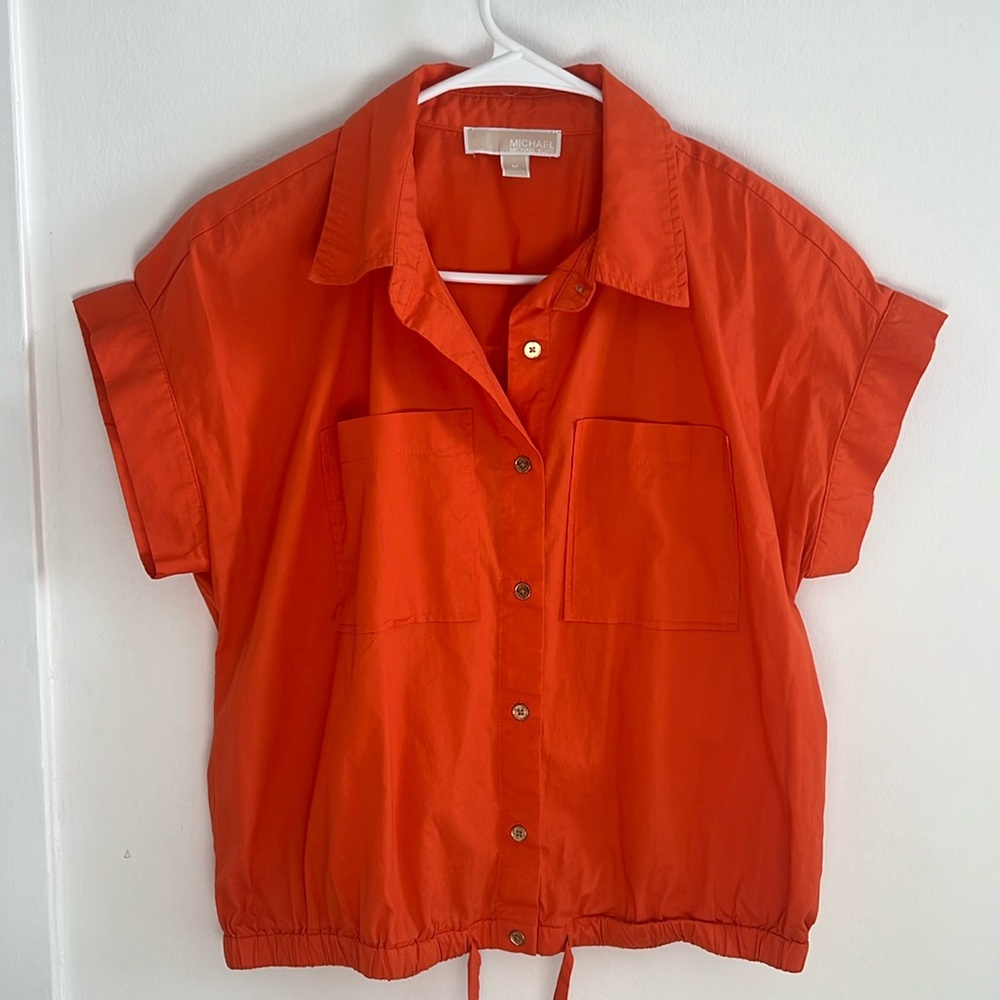 Michael Kors Shirt Womens, size M, Orange short sleeve.